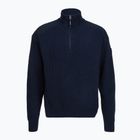 Herrenpullover Dovre Ribbed Knit Half Zip navy