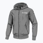 Herren Pitbull West Coast Athletic Logo Hooded Nylon Jacke hellgrau