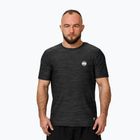 Herren Pitbull Small Logo Casual Sport schwarz melange t-shirt