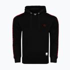 Herrenpullover Octagon Stripe Hoodie black/red