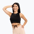 Gym Glamour Frauen gestaffeltes Training Top Schwarz 440
