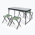 Klappbarer Campingtisch + Stühle KADVA CAMPtable Set für 4-6 Personen grau