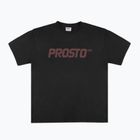 Herren PROSTO Big Logo gewaschenes schwarzes T-shirt