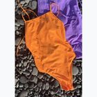 Damen-Einteiler Badeanzug Clap Dwuwarstwowy Wiązany summer orange