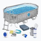 Bestway Power Steel Swim Vista Series Oval Pool Set 427x250 cm grau
