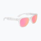Sonnenbrille Aztron Party white marble print/polarized rose pink mirror/brown