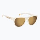 Polaroid PLD 2156/S polarisierte Sonnenbrille in mattem Weiß/Grau-Gold mit mehreren Schichten