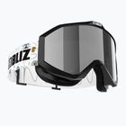 Skibrille Kinder Bliz Liner Jr black white logo/brown&silver mirror