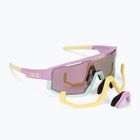Sonnenbrille Bliz Fusion matte pastel purple yellow logo/brown pink multi