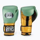 Boxhandschuhe Cleto Reyes Velcro SPaarring metalic green/gold wbc
