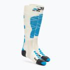 Damenskisocken X-Socks Ski Silk Merino 4.0 weiß/schwarz/türkis