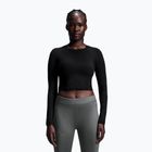 Damen-Trainings-Langarmshirt On Studio Long-T Crop schwarz