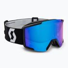 Skibrille SCOTT Shield mineral black/white/amp illuminator blue chrome