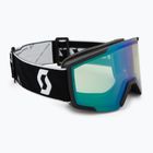 Skibrille SCOTT Shield black/white/aurora green/chrome