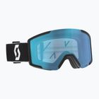 Skibrille SCOTT Shield black/white/aurora green/chrome