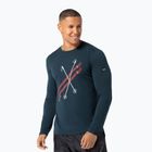Herren Longsleeve super.natural Kryssede Ski blueberry/fresh white/high risk red