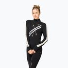 Damen-Longsleeve super.natural KryTeeede Col T-Neck Light jet black/white/mountain trail gl/white