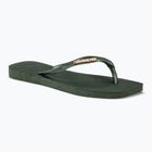 Damen Havaianas Square Logo Metallic grün oliv Flip Flops