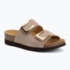 Damen-Pantoletten Scholl Montery 2 Straps Ad Med beige