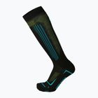 Skisocken Mico Medium Superthermo Primaloftsilk Ski nero/turchese