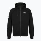 Herren Emporio Armani EA7 Zug Logo Serie Extended Logo Hoodie Fz schwarz / weiß