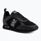 EA7 Emporio Armani Schwarz & Weiß Wildleder dreifach schwarz micropunch Schuhe