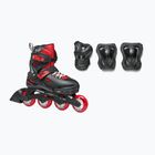 Kinder-Inlineskates mit Schützern Rollerblade Fury Combo Jr black/red