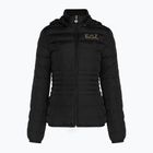 Jacke Damen EA7 Emporio Armani Train Core Lady Eco Down Hoodie black/logo light gold