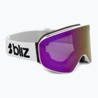Skibrille Bliz Flow matte white/smoke/pink