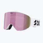 Skibrille Bliz Flow matte white/smoke/pink
