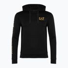 Herren Hoodie Sweatshirt EA7 Emporio Armani Train Logo Series Hoodie Extended Logo Coft black/gold logo