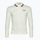 Herren EA7 Emporio Armani Golf Pro Polo Check silberne Birke Longsleeve
