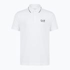 Herren EA7 Emporio Armani Core Identity Piqué Polo Shirt weiß