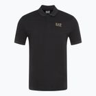 Herren EA7 Emporio Armani Zug 7 Linien Polo schwarz 0200 T-shirt