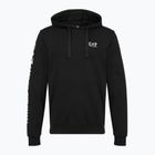 Herren Emporio Armani EA7 Zug Logo Serie Extended Logo Hoodie schwarz / weiß