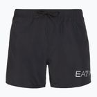 Herren EA7 Emporio Armani Extended Logo Boxer Schwimmshorts schwarz / silber