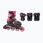 Kinder-Inlineskates mit Schützern Rollerblade Microblade Combo Jr black/pink