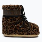 Damen-Schneestiefel Moon Boot Icon Low Fleece Leopard cognac/cocoa
