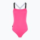 EA7 Emporio Armani Logo Tape One Piece Badeanzug neon pink