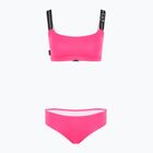 Zweiteiliger Damen-Badeanzug EA7 Emporio Armani Logo Tape Bikini Top neon pink