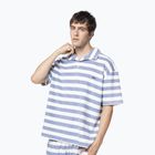 Herren Kaotiko Towel Stripe blau/weißes Poloshirt