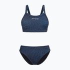 Zweiteiliger Damen-Badeanzug Orca Core Bikini tiefblauer Druck