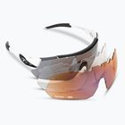 Tifosi Alliant 3 weiß schwarz/rauch/ac rot/klar Fahrradbrille