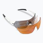 Tifosi Slice matte weiß/Rauch/ac rot/klar Fahrradbrille