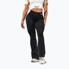 Damen-Trainingsleggings NEBBIA Flow Seamless High Waist Sculpting Flared Black