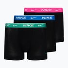 Herren Nike Everyday Cotton Stretch Trunk Boxershorts 3 Paar blau/türkis/rosa