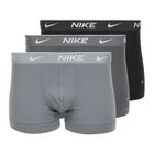 Herren Boxershorts Nike Everyday Cotton Stretch Trunk 3 Paar schwarz/iron game/cool grey Hochglanz texturiert wb