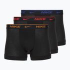 Herren Boxershorts Nike Everyday Cotton Stretch Trunk 3 Paar schwarz lig crim/des och/deep night Logo-Bund