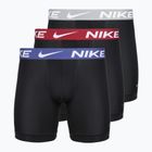 Herren Boxershorts Nike Essential Micro 3 pairs black/sapphire/wolf grey/team crimson