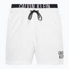 Herren Calvin Klein Medium Double Waistband Swim Shorts weiß